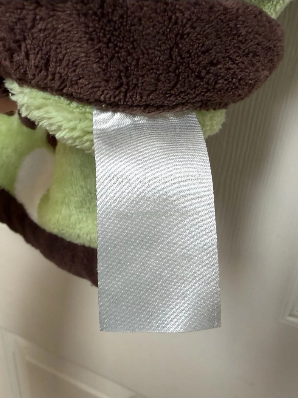 Carter's Green and White Polka Dot Baby Blanket with Brown Elephant Accent